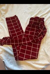 Clasi Paperbag Waist Belted Grid Pants